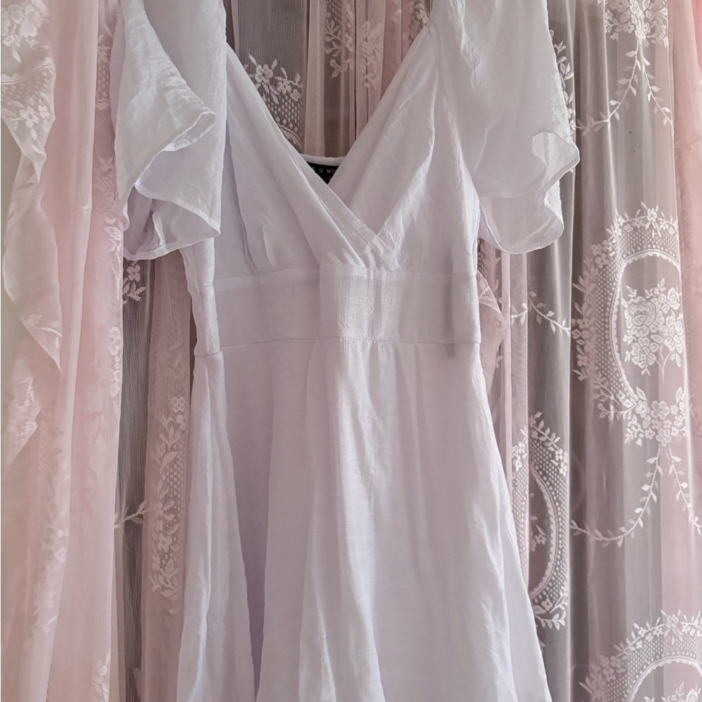 As U Wish White Textured Dress